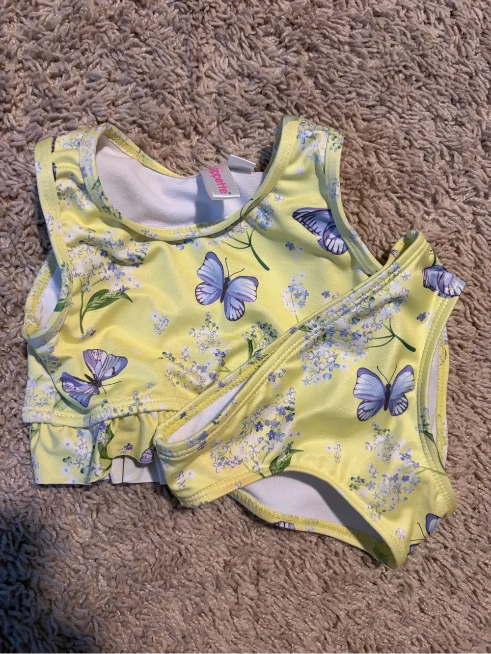 Girls 18M Two-Piece Swimsuit Bundle – Wippette Butterfly + Purple